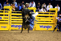 NFR RD Four (4076) Bull Riding, Clayton Sellars, Wicked Sensation, Rafter H