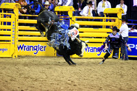 NFR RD Four (4070) Bull Riding, Clayton Sellars, Wicked Sensation, Rafter H