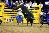 NFR RD Four (4062) Bull Riding, Clayton Sellars, Wicked Sensation, Rafter H