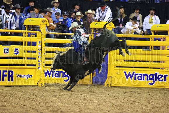 NFR RD Four (4078) Bull Riding, Clayton Sellars, Wicked Sensation, Rafter H