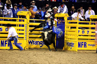 NFR RD Four (4080) Bull Riding, Clayton Sellars, Wicked Sensation, Rafter H