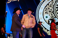 Round 1 Buckle Presentation (81) Bull Riding, Tristan Hutchings, Party Animal, Stockyards