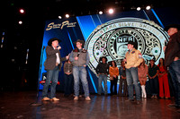 Round 1 Buckle Presentation (75) Bull Riding, Tristan Hutchings, Party Animal, Stockyards