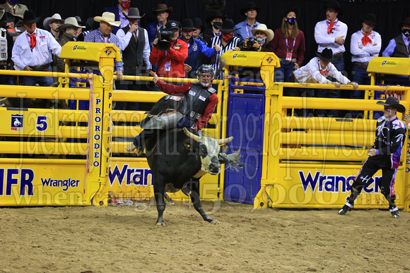NFR RD ONE (5857) Bull Riding , Ruger Piva, Rico Suave, JC Kitaif