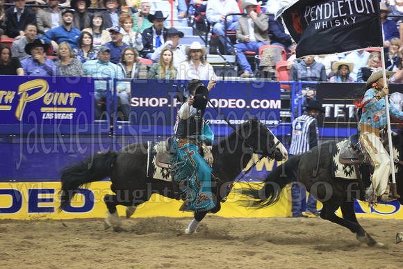 NFR RD ONE (1508) Bareback, Jess Pope, Victory Lap