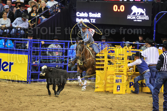 NFR RD ONE (4002) Tie Down Roping, Caleb Smidt