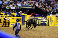NFR RD ONE (3179) Saddle Bronc, Kolby Wanchuk, Spotted Blues, Big Bend