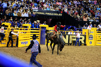 NFR RD ONE (3178) Saddle Bronc, Kolby Wanchuk, Spotted Blues, Big Bend