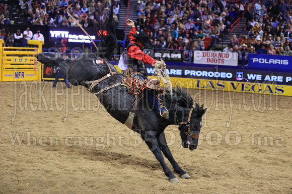 NFR RD ONE (3190) Saddle Bronc, Kolby Wanchuk, Spotted Blues, Big Bend