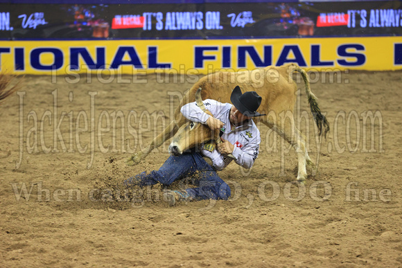 NFR RD Two (1179) Steer Wrestling , Riley Duvall