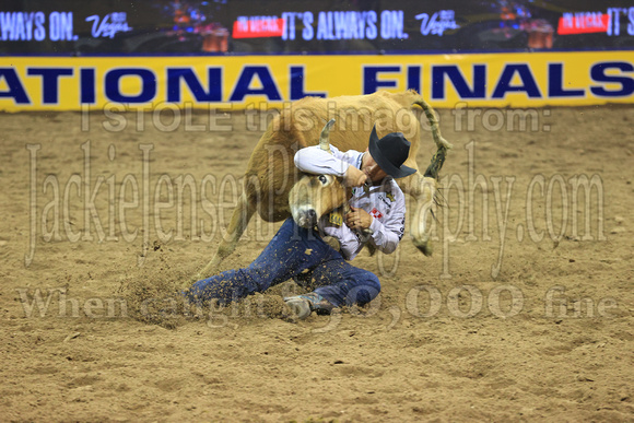 NFR RD Two (1178) Steer Wrestling , Riley Duvall