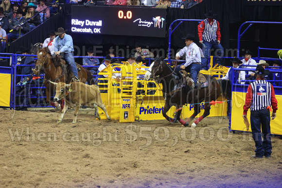 NFR RD Two (1186) Steer Wrestling , Riley Duvall