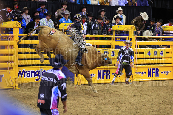 NFR RD ONE (6688) Bull Riding , Sage Kimzey, Grand Slam, Brookman