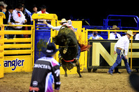 NFR RD ONE (5485) Bull Riding , Roscoe Jarboe, Black Kat, Rosser