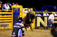 NFR RD ONE (5486) Bull Riding , Roscoe Jarboe, Black Kat, Rosser