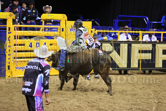NFR RD ONE (5603) Bull Riding , Boudreaux Campbell, Space Unicorn, 4L and Diamond S