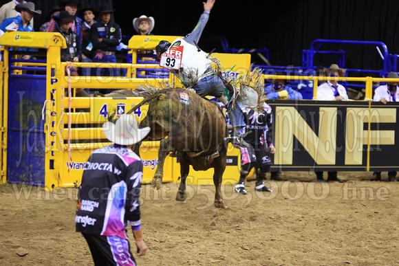 NFR RD ONE (5601) Bull Riding , Boudreaux Campbell, Space Unicorn, 4L and Diamond S