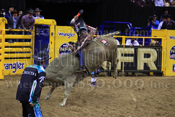 NFR RD Two (4071) Bull Riding , Shane Proctor, Big Poisen, Cowtown