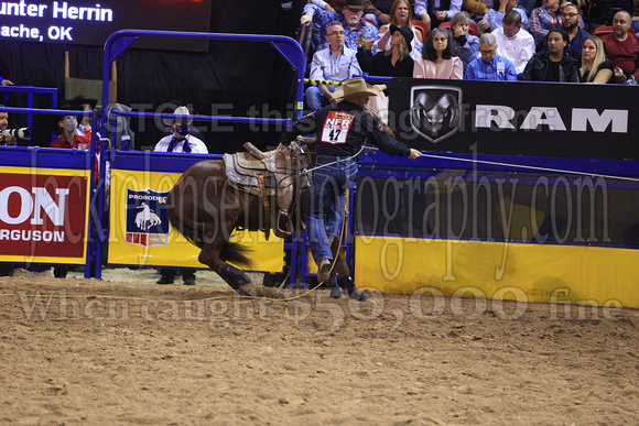 NFR RD Three (2993) Tie Down Roping , Hunter Herrin