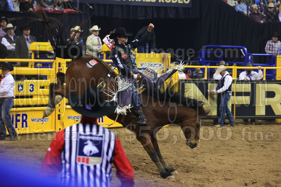 NFR RD Two (905) Bareback Riding , Cole Reiner, Ankle Biter, Rafter G