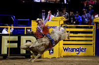 NFR RD Two (4499) Bull Riding , Roscoe Jarboe, Velocity, Andrews