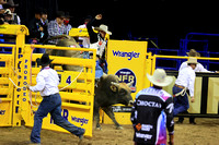 NFR RD ONE (6794) Bull Riding , Clayton Sellers, Reride, American Blood, Rocky Mountain
