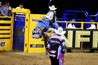 NFR RD ONE (6805) Bull Riding , Clayton Sellers, Reride, American Blood, Rocky Mountain