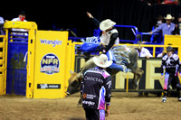 NFR RD ONE (6812) Bull Riding , Clayton Sellers, Reride, American Blood, Rocky Mountain