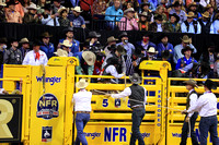 NFR RD ONE (2938) Saddle Bronc , Sage Newman, Rodeo Drive, Harper and Morgan